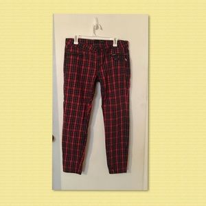 Rue 21 red plaid punk pants size 11/12